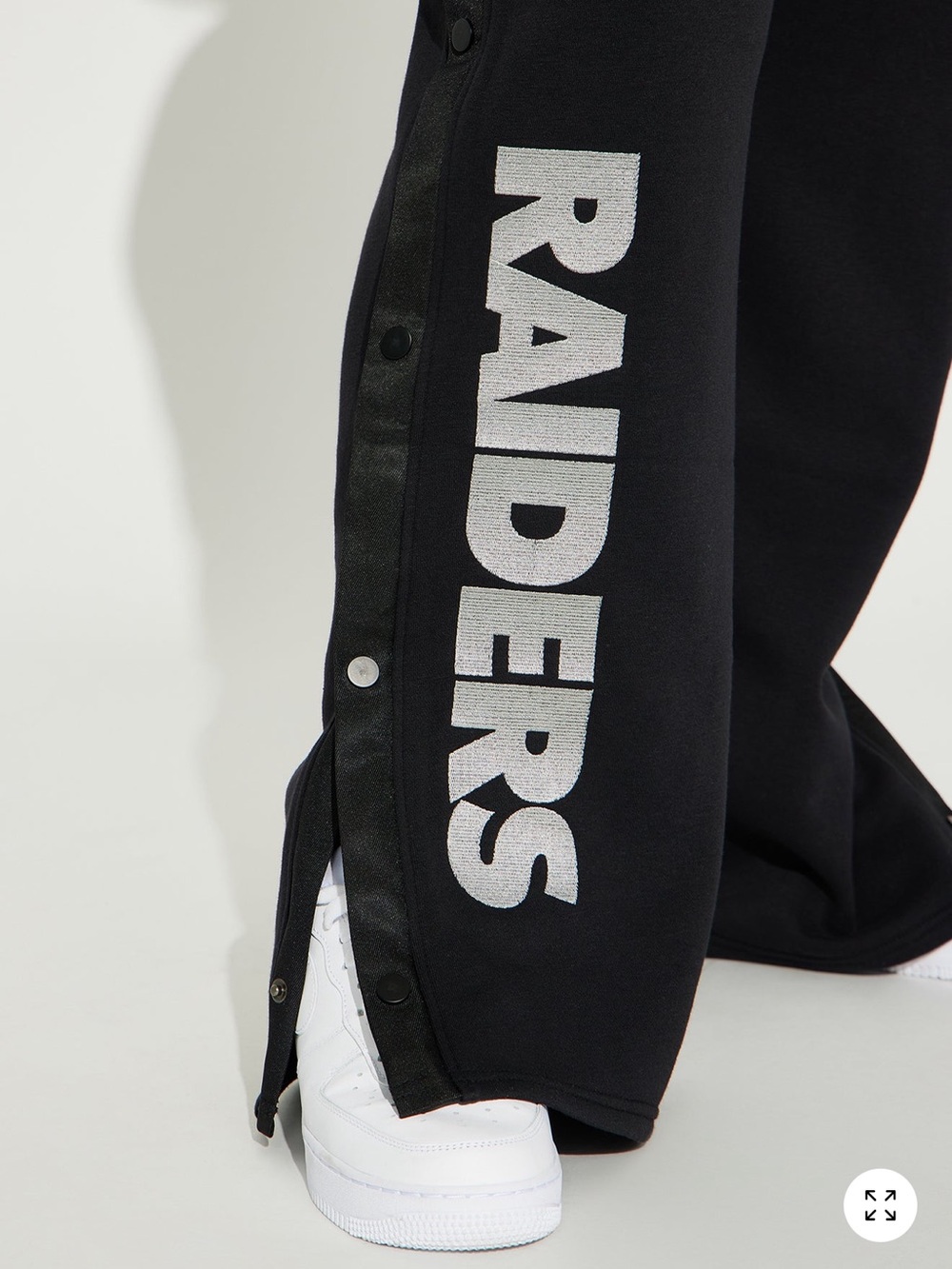 Raiders Black Snap-Front Track Pants